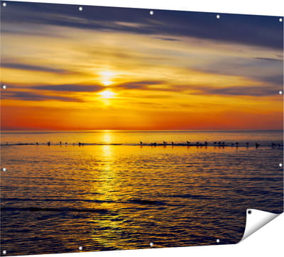 Gards Tuinposter Zonsondergang in de Zee - 160x120 cm - Tuindoek - Tuindecoratie - Wanddecoratie buiten - Tuinschilderij
