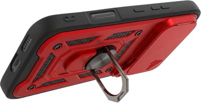 Mayaxess, Hoesje voor Honor 600 Pro met Schuifbare Cameraprotectie en Magnetische Ring, Rood
