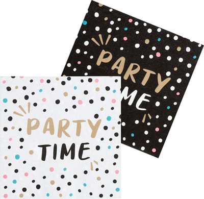 Boland - Set 20 papieren servetten 'Party time' - Glitter & Glamour - Glamour - NYE - Oudjaarsavond - Verjaardag