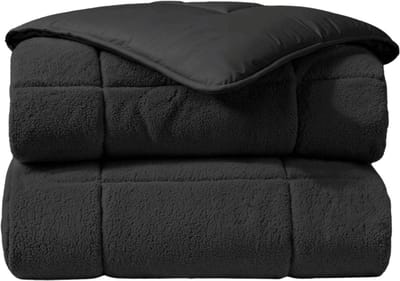 Zelesta Teddybed Antraciet 140x200 - Teddy Dekbedovertrek - 30 dagen proefslapen - Fluffy Dekbedovertrek - Wasbaar dekbed - Dekbed zonder overtrek