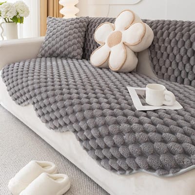 Speciaal gevormd Sofakussen Winter Dik Pluche Bankovertrek Irregulair Antislip Kussen Nieuw Eenvoudig Sofakussen 90*90cm