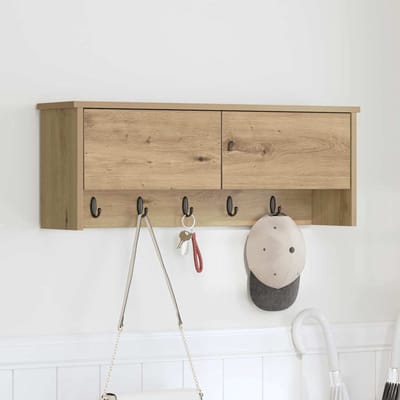 vidaXL - Wandgemonteerde - kapstok - Muurmontage - Artisan - Eiken - Bewerkt - hout