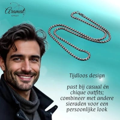 Aramat Jewels | Halskettingen | Jasseron Halsketting 3,5mm Zilverkleurig Staal | 90cm |90cm |3,5mm | Staal | Volwassenen | Verkleurd niet