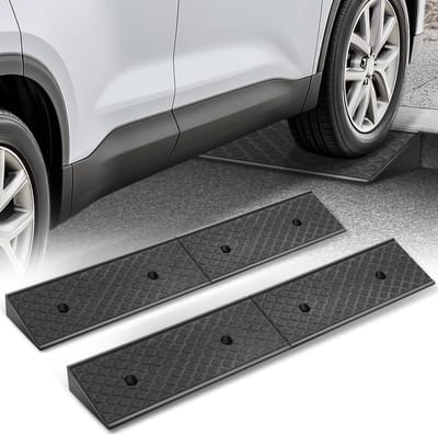 Rubberen Stoeprand Hellingen - Oprit Rampen - Verkeer Overbruggen - Hoge Capaciteit - 98 cm Lengte - Zwart