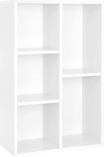 MIRA Home - Vakkenkast - 5 opbergvakken - Boekenkast -Opbergkast - Wit - 50x24x80
