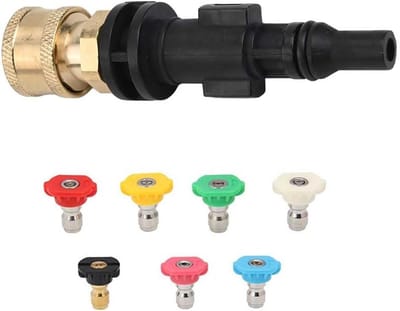 Schuim Tank Adapter - Hogedruk Koppeling - Auto Reinigen - Snel Klik Ontwerp - 3500 PSI - Zwart