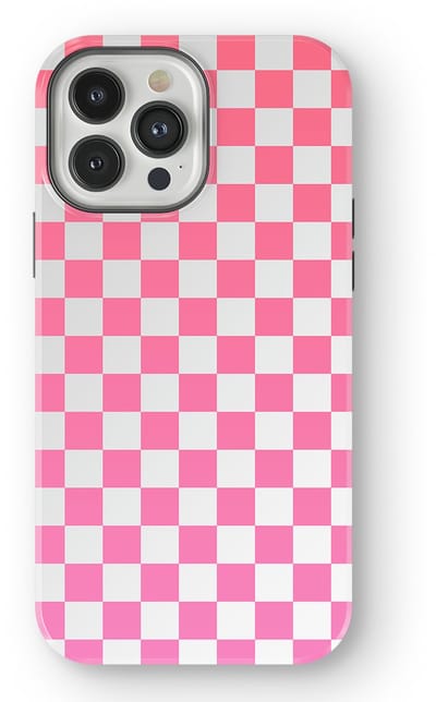 Design Hoesje geschikt voor iPhone 13 Pro Max | Geschikt Voor Mag | Tiny Squares Checkered Print | Backcover geschikt voor iPhone 13 Pro Max Pink Pop Grid