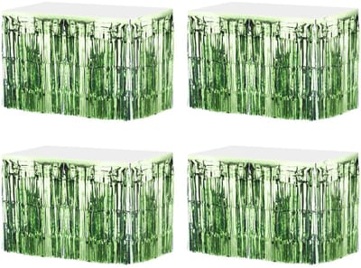 Dailygoods- Tafelrok Lichtgroen - 4 Stuks - Feestdecoratie - Lametta - Bruiloft - Verjaardagsfeest - Eenvoudig te Bevestigen