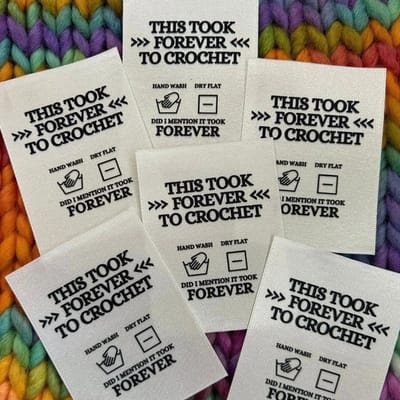 Oneay Set van 50 leuke labels — Handgeweven naa- & knutsellabels, creatieve labels, kledingaccessoires