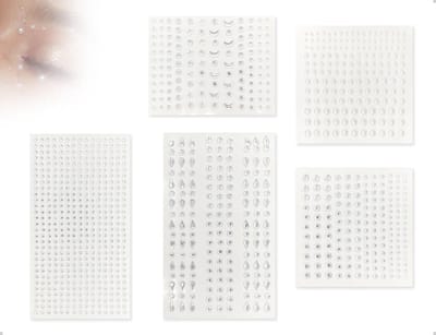 1066 stuks glittersteentjes voor het gezicht, zelfklevende strass steentjes, gebruikt voor gezicht, ogen, lichaam, nagels, make-up, feesten, bruiloften, jubilea, verjaardagen (zilver)