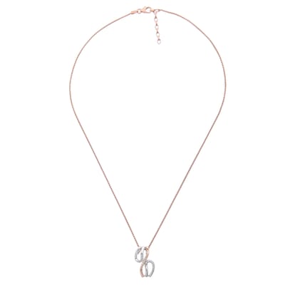 Orphelia 'Sally' Dames 925 Sterling Zilveren Ketting met Hanger - Zilver/Roze ZH-7230