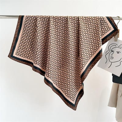 Foulard en soie 90x90 cm Impression haute qualité Carrés pour femmes Châle protection solaire Mode Enveloppements de bureau Bandeau Hijab Foulard de cou 90X90cm gray