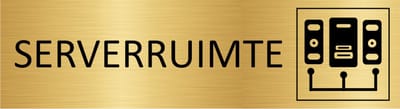 CombiCraft deurbordje Serverruimte in goud met tape - 165 x 45 mm