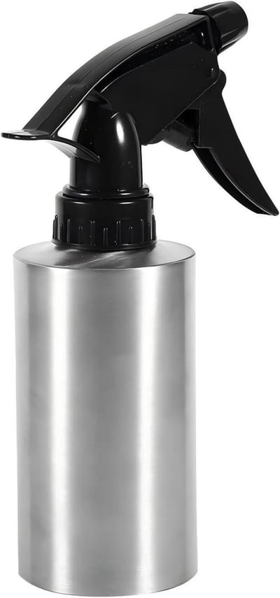 Watersproeier Roestvrij Staal - Mister Fles - Planten Water Geven - Verstelbaar Mondstuk - 250 ml - Zilver Zwart