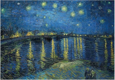 Art for the Home Canvas - Van Gogh Country road in Provence by Night 70x100