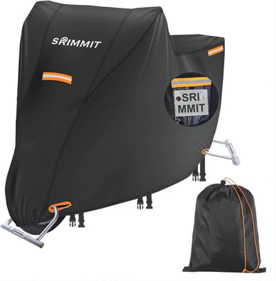 Waterdichte Heavy Duty Motorhoes - UV-bestendig & Winddicht met Kentekenplaatvenster