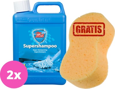 Mer Original Supershampoo (2x 1 ltr) + Jumbo Spons | Voordeelset
