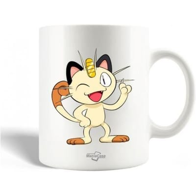 Mug en Céramique - Pokémon - Miaouss - 30cl - Blanc - Compatible Lave-Vaisselle