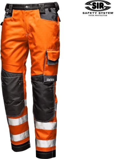 SIR SAFETY RUSH Hi-Vis Werkbroek HEREN Veiligheidsbroek Oranje - Reflecterend - Met Kniezak, Holsterzakken, D-ring, Hamerlus - Fluorescerend