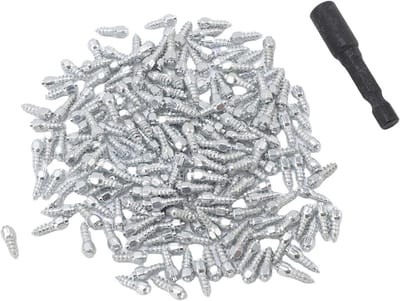 Motorbandnoppen 100 Stuks 4x12 Mm Ijssneeuwspikes met Installatiegereedschap voor Terreinvoertuigen, Fietsen en Scooters, Ideaal voor Winterseomstandigheden