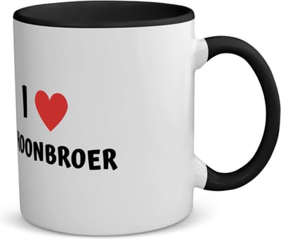 Akyol - i love schoonbroer koffiemok - theemok - zwart - Broer - de liefste schoonbroer - verjaardag - cadeautje voor broer - broer artikelen - kado - geschenk - 350 ML inhoud