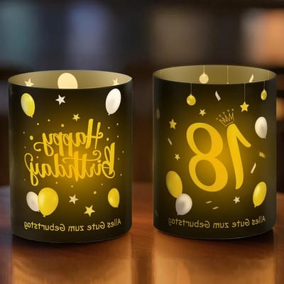 Prachtige 12-delige Tafeldecoratie voor 18e Verjaardag met Lantaarns, Tealights en Kaarsen voor Jongens en Meisjes