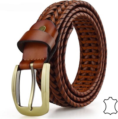 Sorprese Regale Riem Heren - Cognac - Leer - 90 cm - Broekriem - Inkortbaar - Verstelbaar
