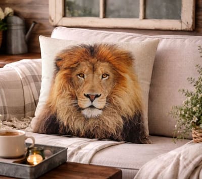 Canvas Wildlife Portraits Collection Kussenhoes - Leeuw - 45x45 cm
