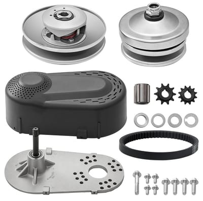 Aandrijfkoppeling - Koppelomvormer Set - 2–8 pk - Ingrijptoerental 2000 tpm - Asymmetrische Poelies - Slijtvaste Rubberen Riem - Complete Set