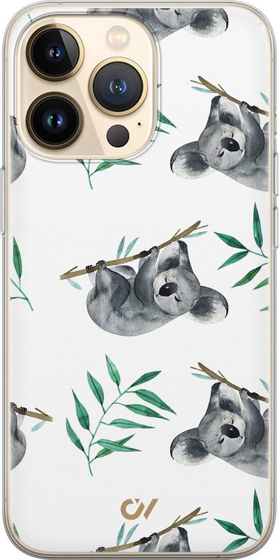 Hoesje geschikt voor Apple iPhone 13 Pro - Koala Print - - Wit - Apple Soft Case Telefoonhoesje - TPU Back Cover - Casevibes