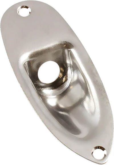 Allparts AP0610001 Nikkel Jackplate voor Stratocaster met Montagebevestigingen
