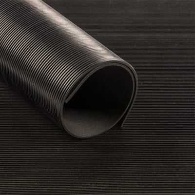 Rubbermat op rol antislip - Ribbelmotief - Rubber loper - 10 x 1 meter - Dikte: 3mm - Rubber vloer