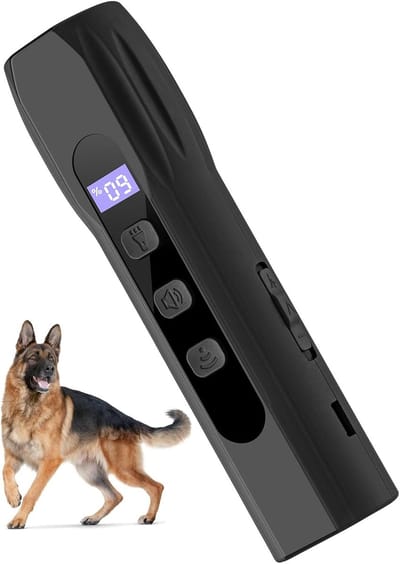 Ultrasoon anti-blafapparaat met LED-lampje, handzaam anti-blafapparaat, gedragstraining, 3 frequenties, langdurige piepknop voor honden, geschikt voor binnen- en buitengebruik
