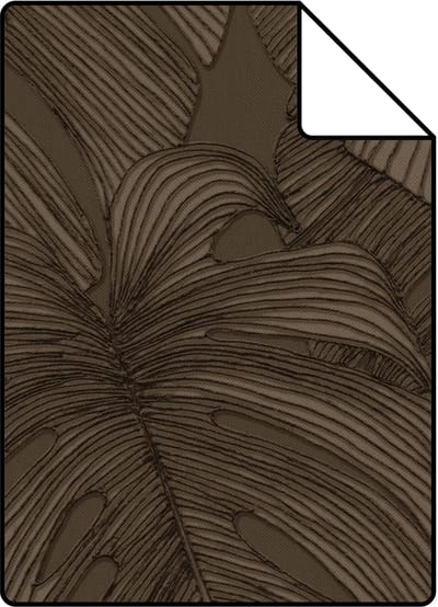 Proefstaal Origin Wallcoverings behang 3D-motief bladeren donkerbruin - 26.5 x 21 cm - 347921-S