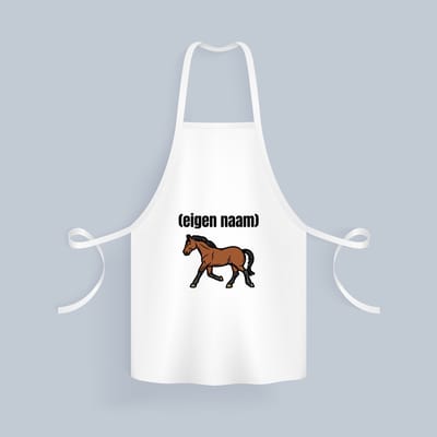 Akyol - rennend paard met eigen naam Keukenschort - Paarden - dieren liefhebber - iemand die houdt van paarden - verjaardag - cadeau - kado - geschenk - 82 bij 71 cm