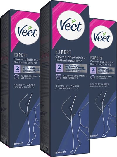 Veet - Expert - Ontharingscreme Benen 200ml - 3 Stuks - Voordeelverpakking