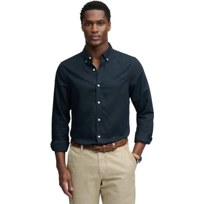 Superdry Katoenen Linnen Overhemd met Lange Mouwen Blauw Grootte: M