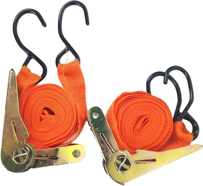 Sjorbanden Set - Spanbanden Vastzetten - Lading Vervoeren - Sterk Polyester Materiaal - 45 Meter Lengte - Zwart