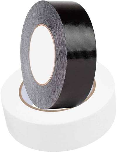 Solidchoice- Pantsertape 20 m x 20 mm - 2 Rollen - Waterdicht - Extra Sterk - Duct Tape - Hoge Kleefkracht - Zwart/Wit