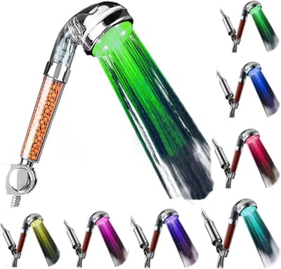 LED Douchekop Kleurveranderend 7 Kleuren – Hoge Druk, Waterbesparend met Negatieve Ion Filter – Sensor Douchekop Nozzle