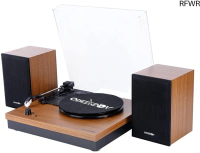 RFWR® Vinyl platenspeler met Bluetooth en externe luidsprekers - 3 snelheden 33/45/78 rpm