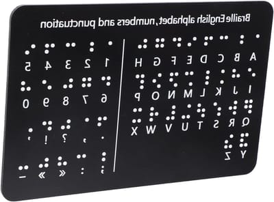 Braille Leerbord - Tastbaar Leermiddel - Braille Leren - Holistisch Ontwerp - 19x12.5cm - Zwart