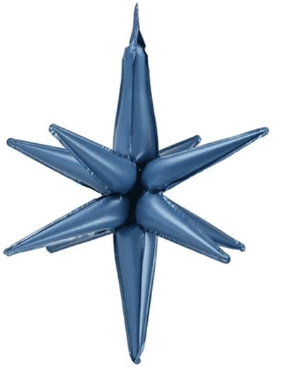 PartyDeco - Folieballon Sterren 3D navy blue 50 cm