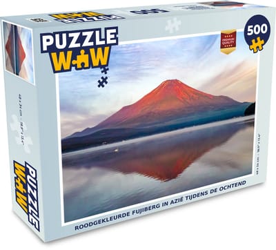 Puzzel Roodgekleurde Fujiberg in Azië tijdens de ochtend - Legpuzzel - Puzzel 500 stukjes