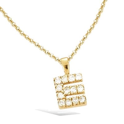 CHIVAL - Ketting 18K Verguld Goud "Letter E" – Initiaal, Voorletter, Naam, Luxe, Hypoallergeen, Perfect Cadeau voor Haar, Zirkonia, Elegant, Geschenkverpakking, Moederdag, Valentijn