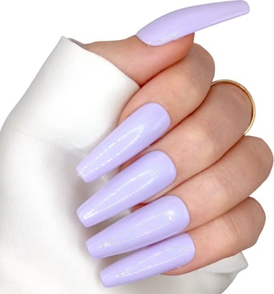 SD Press on Nails - B-118 - Plaknagels - Nagelset 20 Nagels - Lila - Gellak - Nagellak - XL Tapered Coffin Nageltips - Nepnagels met Lijm - Kunstnagels - Nail Art - Handmade - Valse nagels - Nagelvijl - Accessoires - XL Nagels