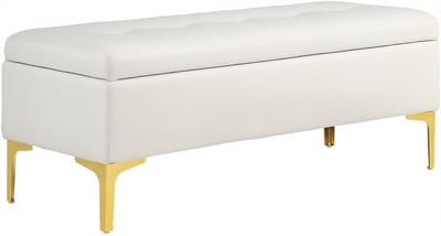 HOMCOM-Sitzbank-Polyester, Stahl-120L x 44B x 44,5H cm-Beige