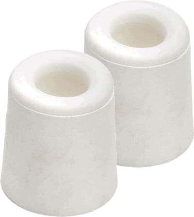 Deurstopper - 4x - wit - rubber - 4,8x3,7 cm - RVS - deurbuffer
