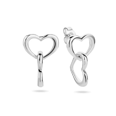 Zilver Gerhodineerd Oorhangers Hartjes 1335440