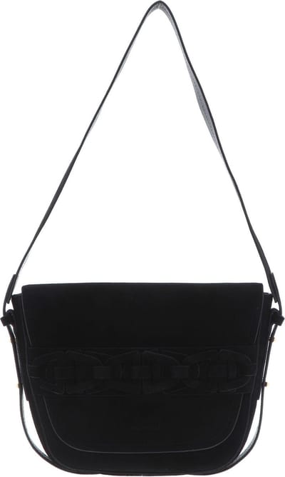 COCCINELLE Leren Schoudertas Avondtas Gitane Suede Crossbody Bag Noir Zwart